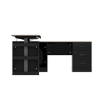 Bureau de télétravail ergonomique réglable en hauteur avec rangement