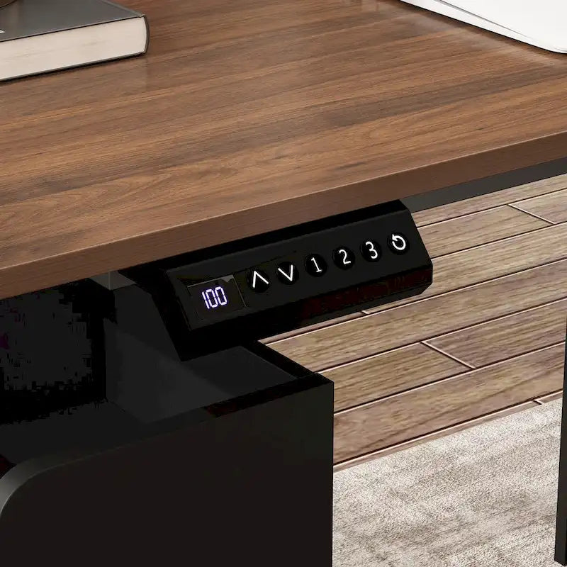 Bureau de télétravail ergonomique réglable en hauteur avec rangement