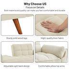 Canapé convertible futon avec oreillers, causeuse pliable pour salon