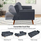 Canapé convertible futon avec oreillers, causeuse pliable pour salon