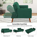 Canapé convertible futon avec oreillers, causeuse pliable pour salon