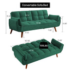 Canapé convertible futon avec oreillers, causeuse pliable pour salon
