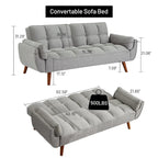 Canapé convertible futon avec oreillers, causeuse pliable pour salon