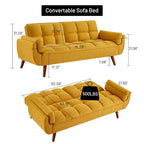 Canapé convertible futon avec oreillers, causeuse pliable pour salon