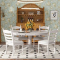 Table à manger ronde extensible 5 pièces et 4 chaises