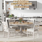 Table à manger ronde extensible 5 pièces et 4 chaises