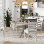 Table à manger ronde extensible 5 pièces et 4 chaises