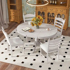 Table à manger ronde extensible 5 pièces et 4 chaises