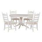 Table à manger ronde extensible 5 pièces et 4 chaises