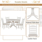 Table à manger ronde extensible 5 pièces et 4 chaises