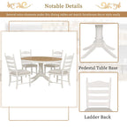 Table à manger ronde extensible 5 pièces et 4 chaises