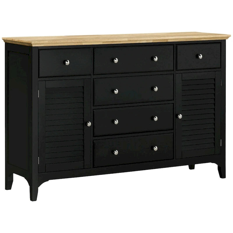 Buffet en bois avec tiroirs et étagères réglables