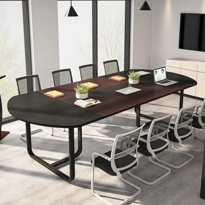 Table de conférence ovale 6 pieds Tables de réunion incurvées pour bureau