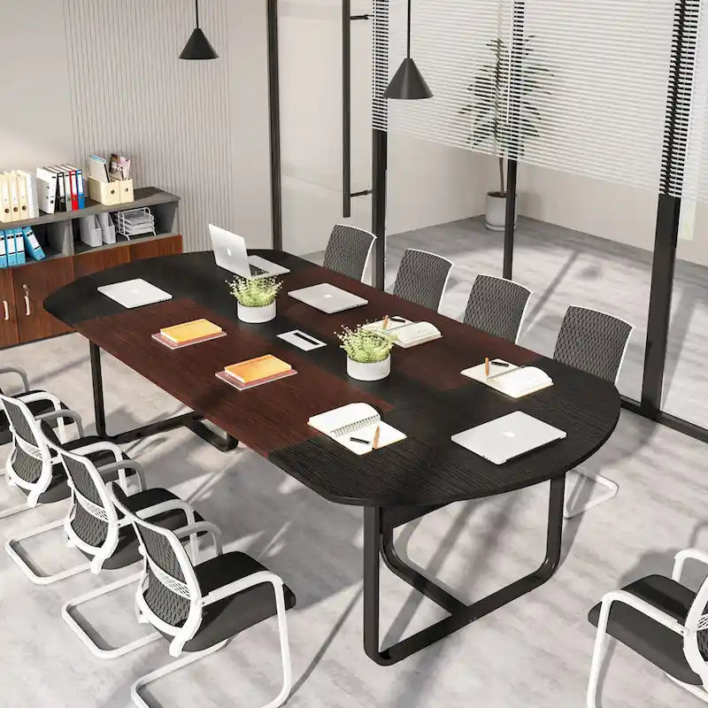 Table de conférence ovale 6 pieds Tables de réunion incurvées pour bureau