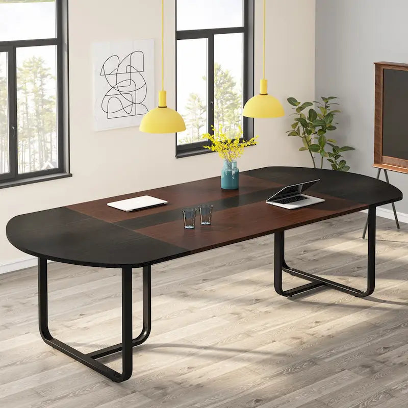 Table de conférence ovale 6 pieds Tables de réunion incurvées pour bureau