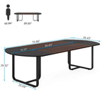 Table de conférence ovale 6 pieds Tables de réunion incurvées pour bureau