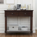 Console de style traditionnel avec deux tiroirs et une étagère inférieure