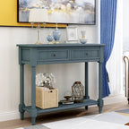Console de style traditionnel avec deux tiroirs et une étagère inférieure