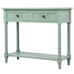 Console de style traditionnel avec deux tiroirs et une étagère inférieure
