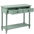 Console de style traditionnel avec deux tiroirs et une étagère inférieure
