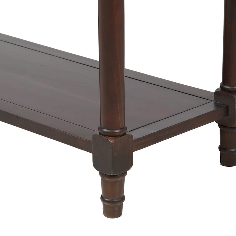 Console de style traditionnel avec deux tiroirs et une étagère inférieure