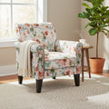 Fauteuil d'appoint traditionnel à accoudoirs roulés avec clous décoratifs couleur étain