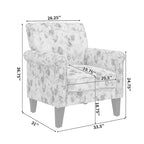 Fauteuil d'appoint traditionnel à accoudoirs roulés avec clous décoratifs couleur étain