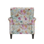 Fauteuil d'appoint traditionnel à accoudoirs roulés avec clous décoratifs couleur étain