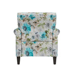Fauteuil d'appoint traditionnel à accoudoirs roulés avec clous décoratifs couleur étain