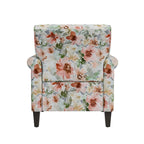 Fauteuil d'appoint traditionnel à accoudoirs roulés avec clous décoratifs couleur étain